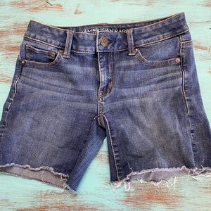 AE midi size 0 denim shorts